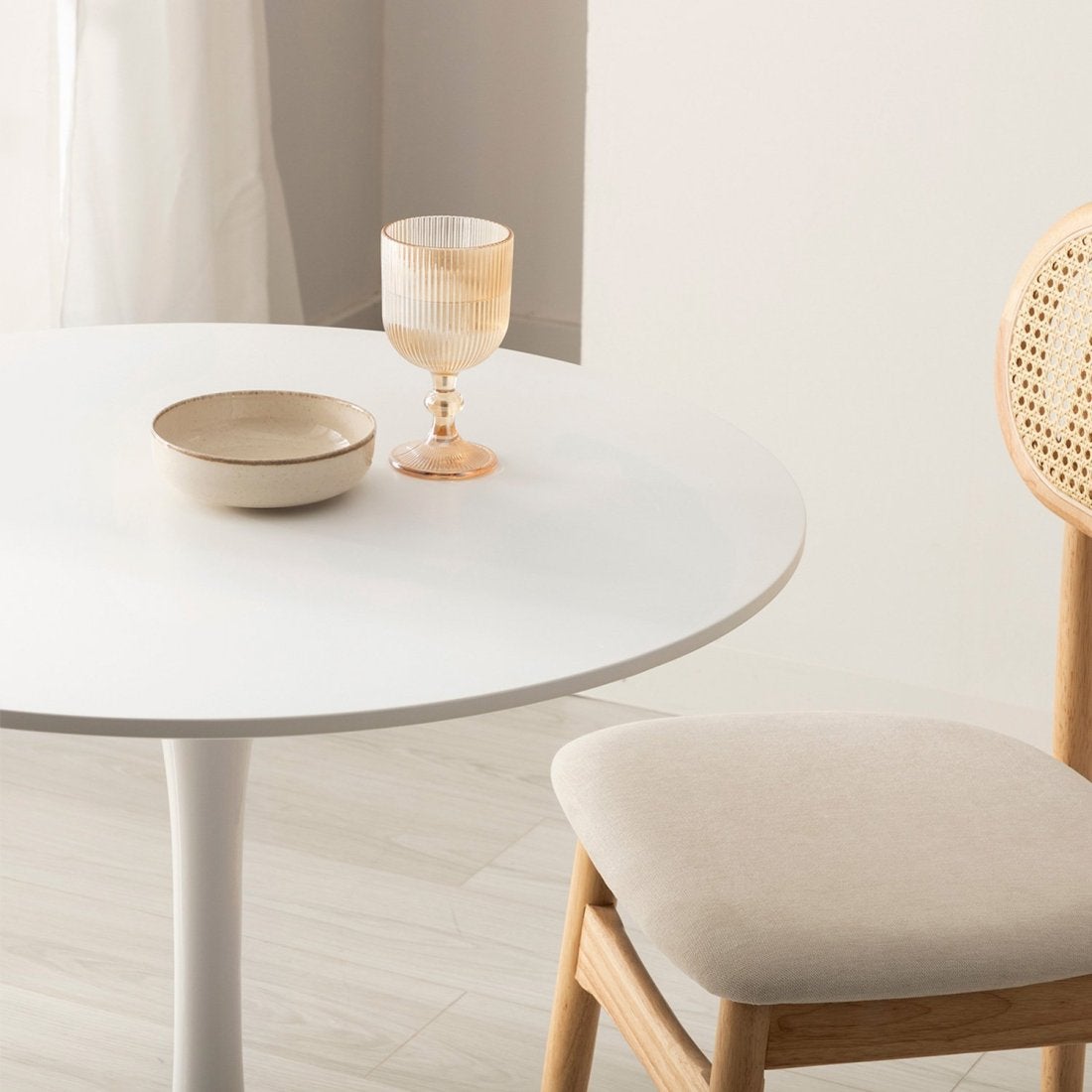 Table à manger ronde Ø80 blanche Cory - 6
