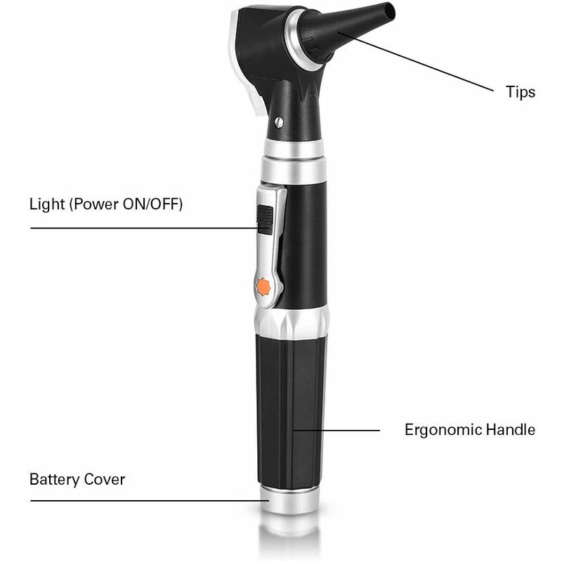 Mini Otoscope Oreille,Grossissement Diagnostic Inspection Scope de l'oreille avec LED Illumination Directe Oreille Outil Sain pour Médecins - 2