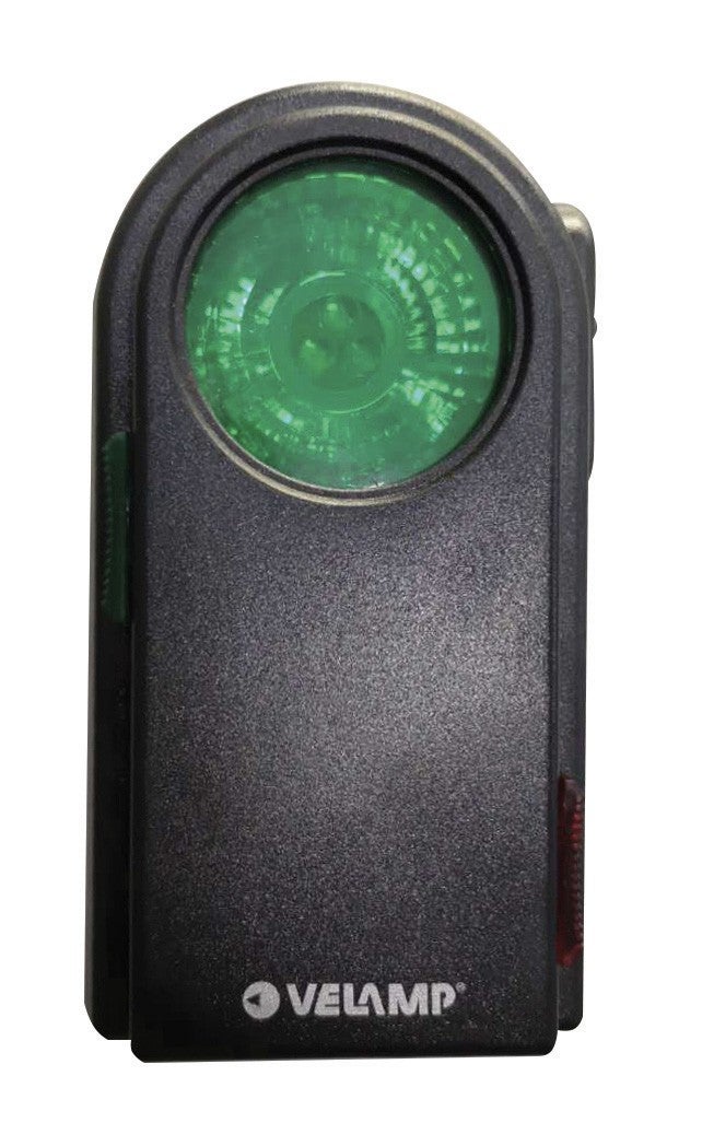 Lampe de poche 3 LED. Filtres colorés, bouton morse. En plastique, noire - 8