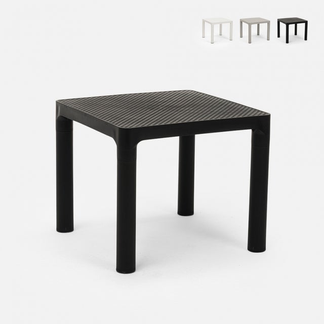 Table basse de jardin carré en Polypropylène Noir