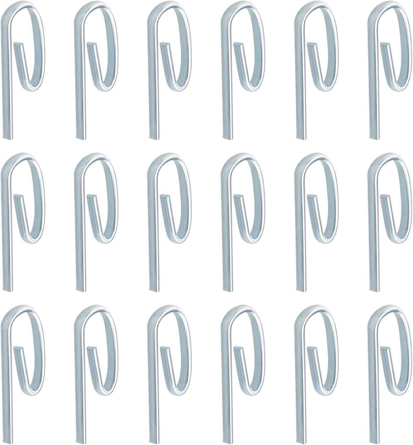 Zestaw 100 metalowych haczyków do zasłon drzwiowych, zasłon okiennych, zasłon prysznicowych, zasłon dekoracyjnych, 25 x 10 mm, srebrny