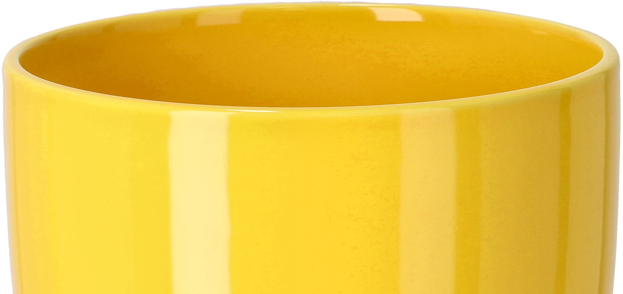 Lot de 2 Pots de Fleurs, en Céramique, pour Fleurs, Plantes, Diamètre : 13 cm, avec Bac d'Égouttement, Jaune - KOTARBAU - 5