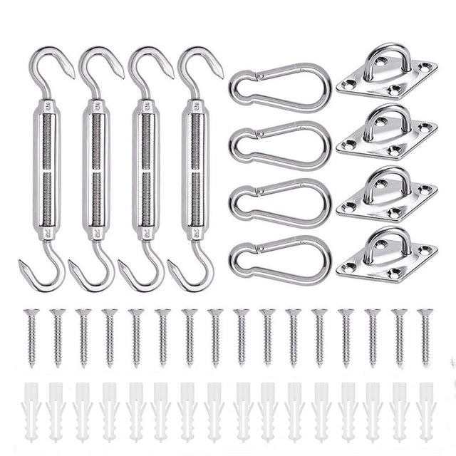 Kit di fissaggio per tenda da sole in acciaio inossidabile M6 per forme triangolari, quadrate e rettangolari accessori per il fissaggio di tende da sole a vela