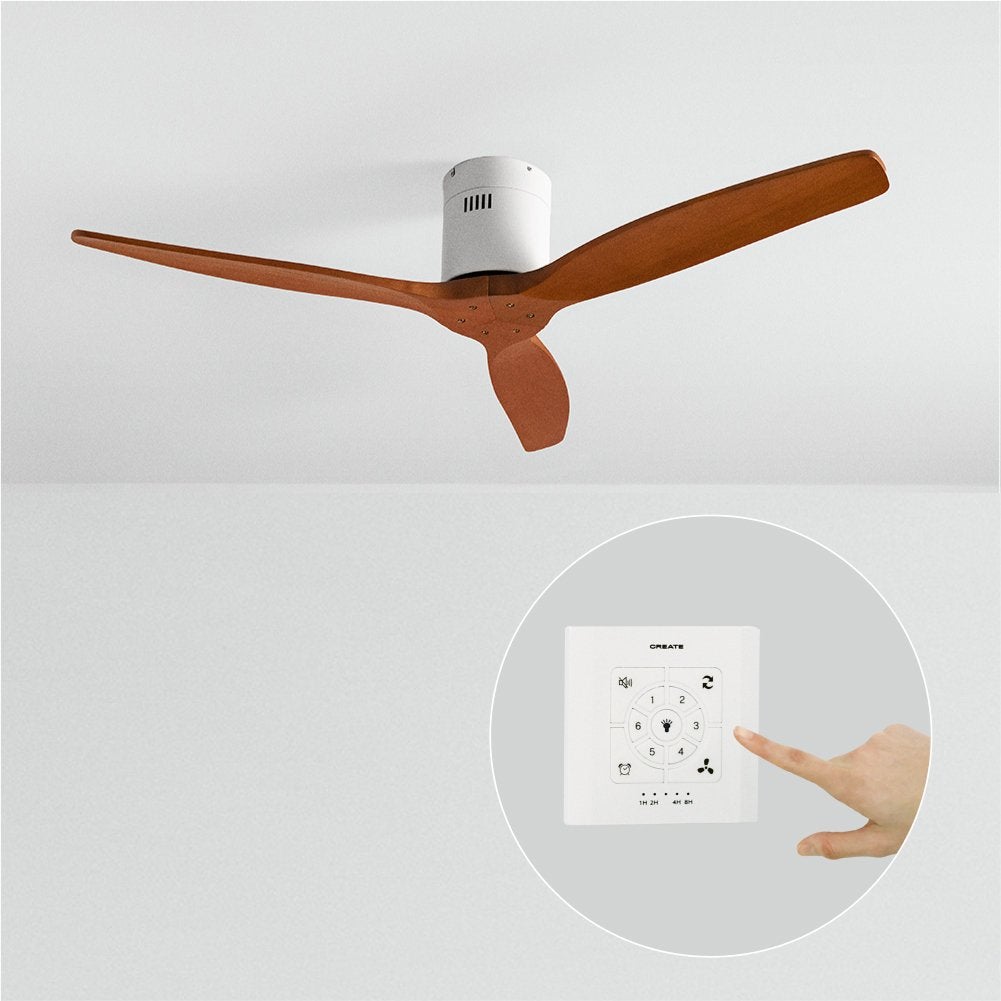 CREATE - WIND CALM NATURAL WOOD - Wentylator sufitowy 40W cichy 100% drewno -