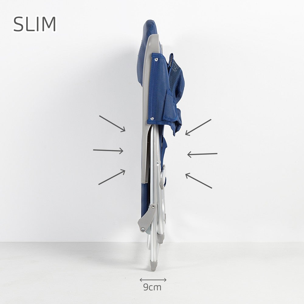 Silla de playa multiposición plegado slim c/cojín y bolsillo Aktive - 2
