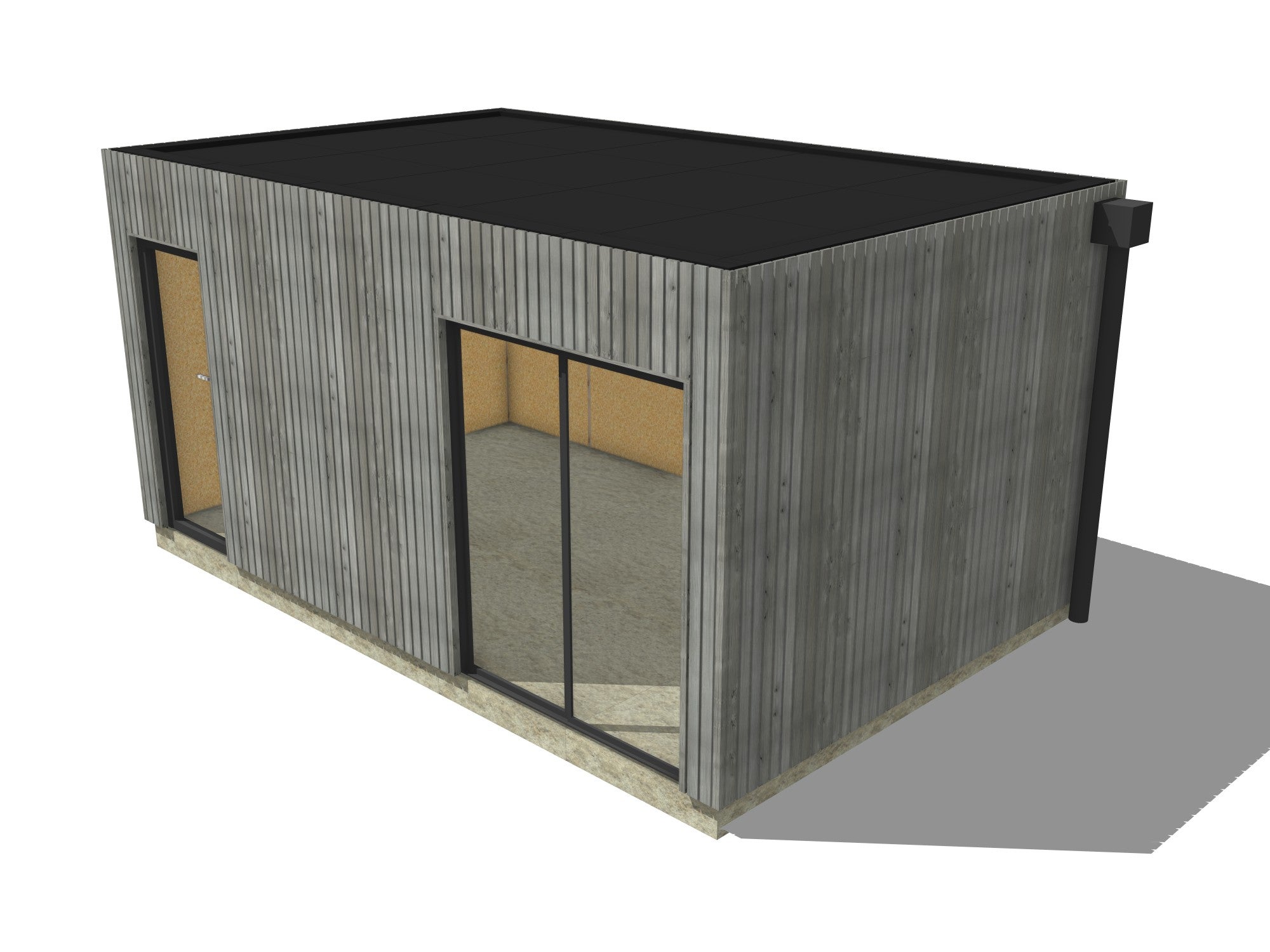 Studio de jardin locatif en bois 5,5 x 3,5 x 2,7 m / menuiseries alu k-line - 2