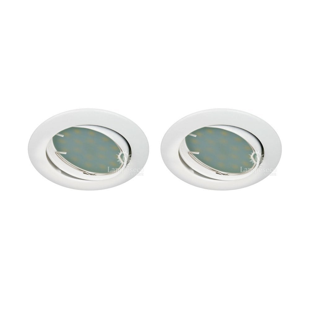 Lot de 2 Spot led orientable blanc avec ampoule gu10 230v eq. 50w, blanc chaud - 6