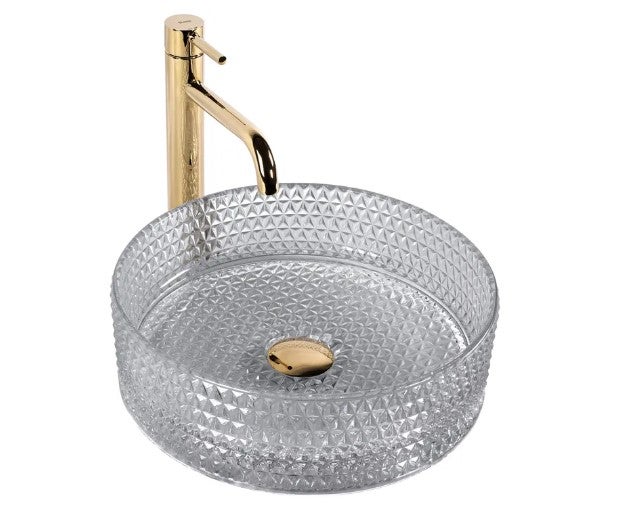 Umywalka Nablatowa Rea Cristal Szary 35,5 X 35,5