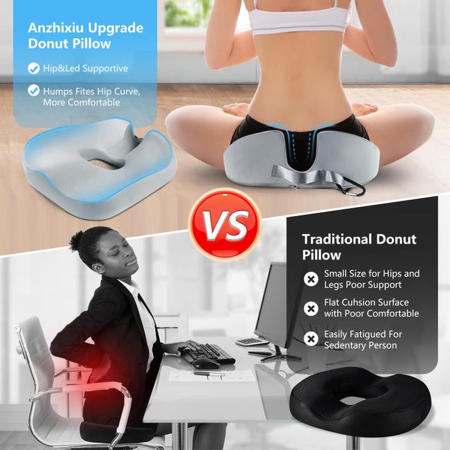 Coussin anti-douleur au coccyx, coussin antidérapant en mousse à