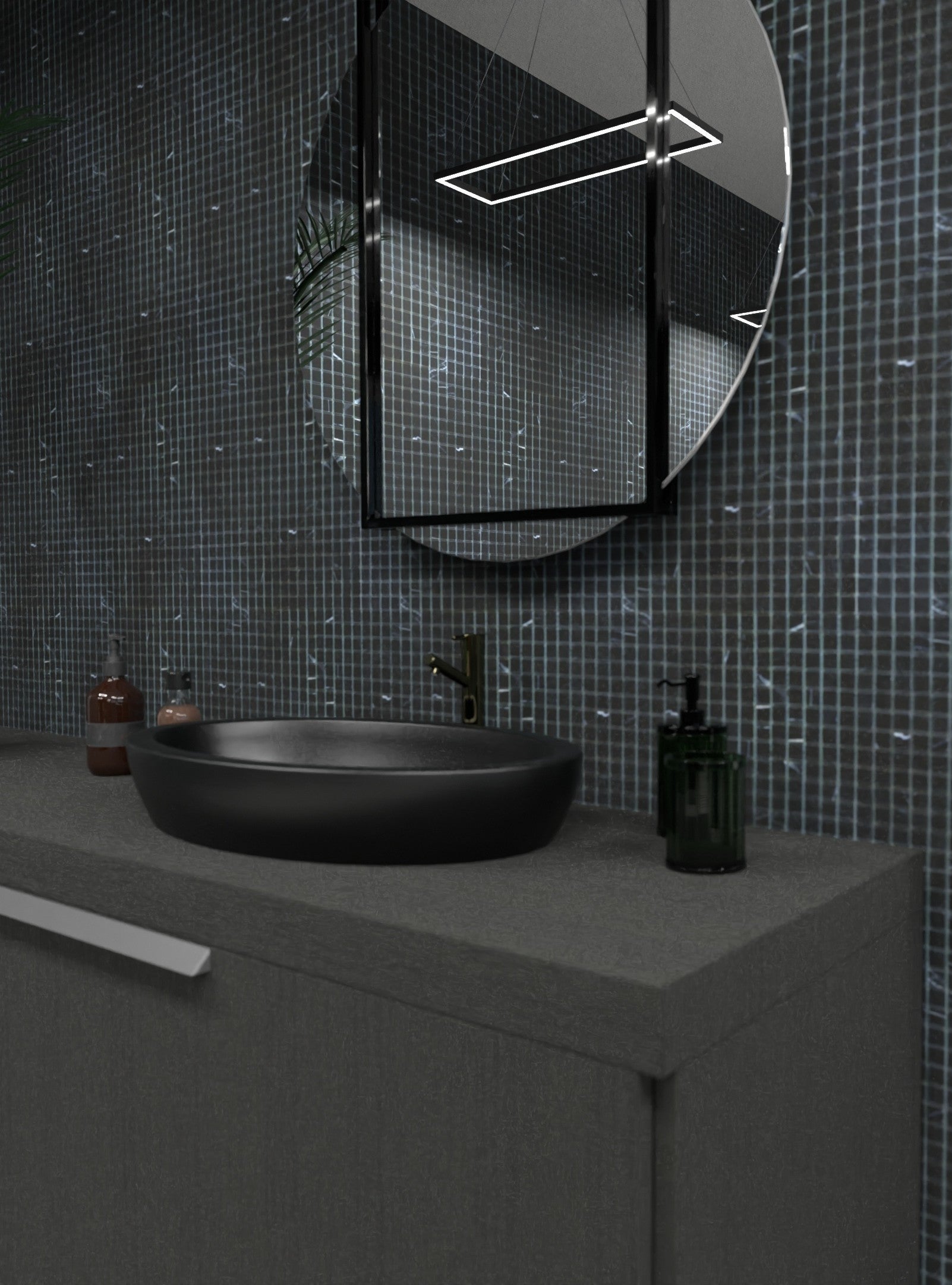Piastrelle Mosaico Rete - Mix Cristallo/pietra Grigio/nero, 10 Fogli 327x302mm Per Bagno E Cucina