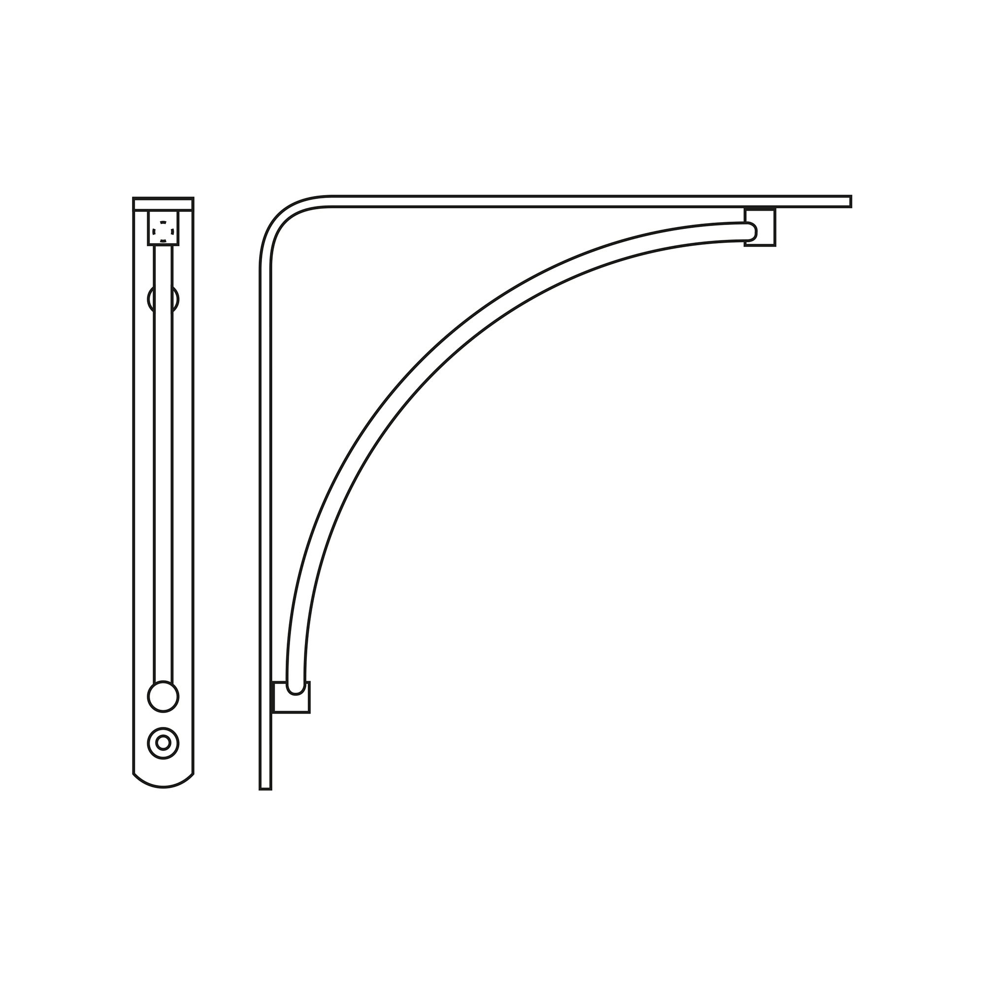 REI | Suporte de Parede para Prateleira 1461 | 200 mm | 20x200x200 mm | Aço Preto Fosco | 30 kg - 4