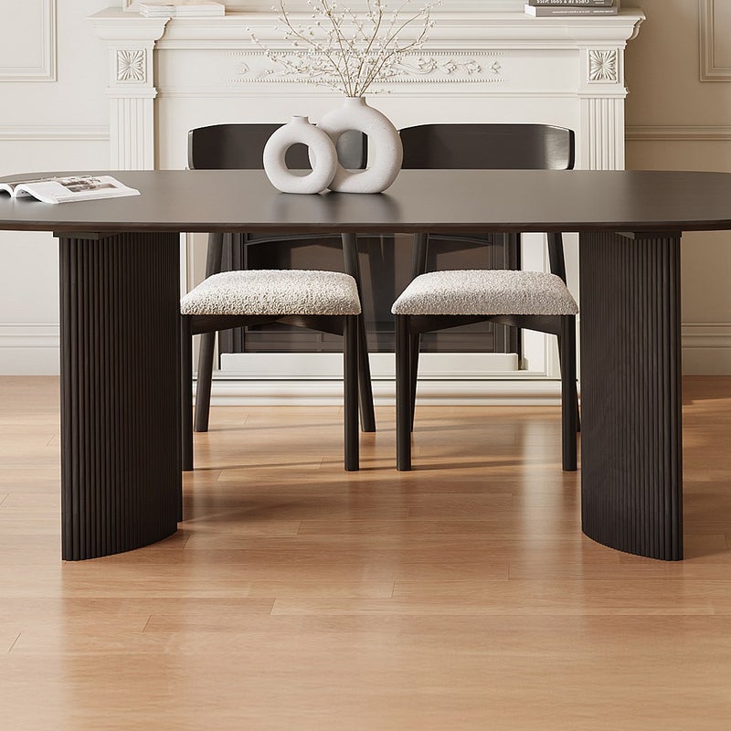 Stół do jadalni dla 8 osób z drewna mangowca - Czarny - TAMENIA marki Maison Céphy