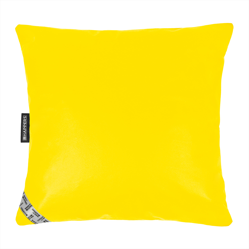 Coussin Similicuir Indoor Jaune Happers 60x60 - 2