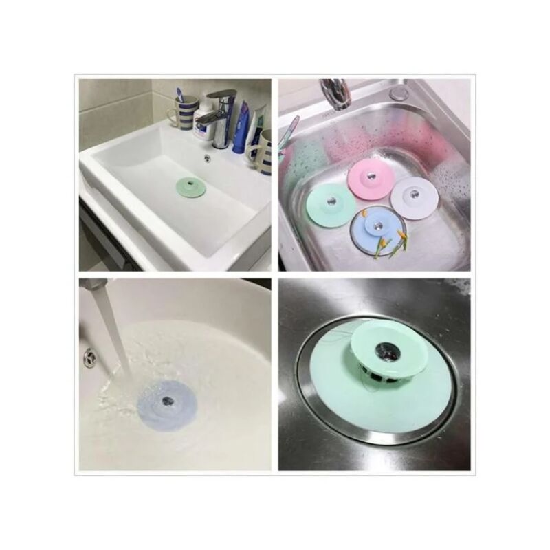 Tappo Di Scarico In Silicone Per Lavandino E Bagno - Bianco, 15x15 Cm - Universale, Forte Adsorbimento