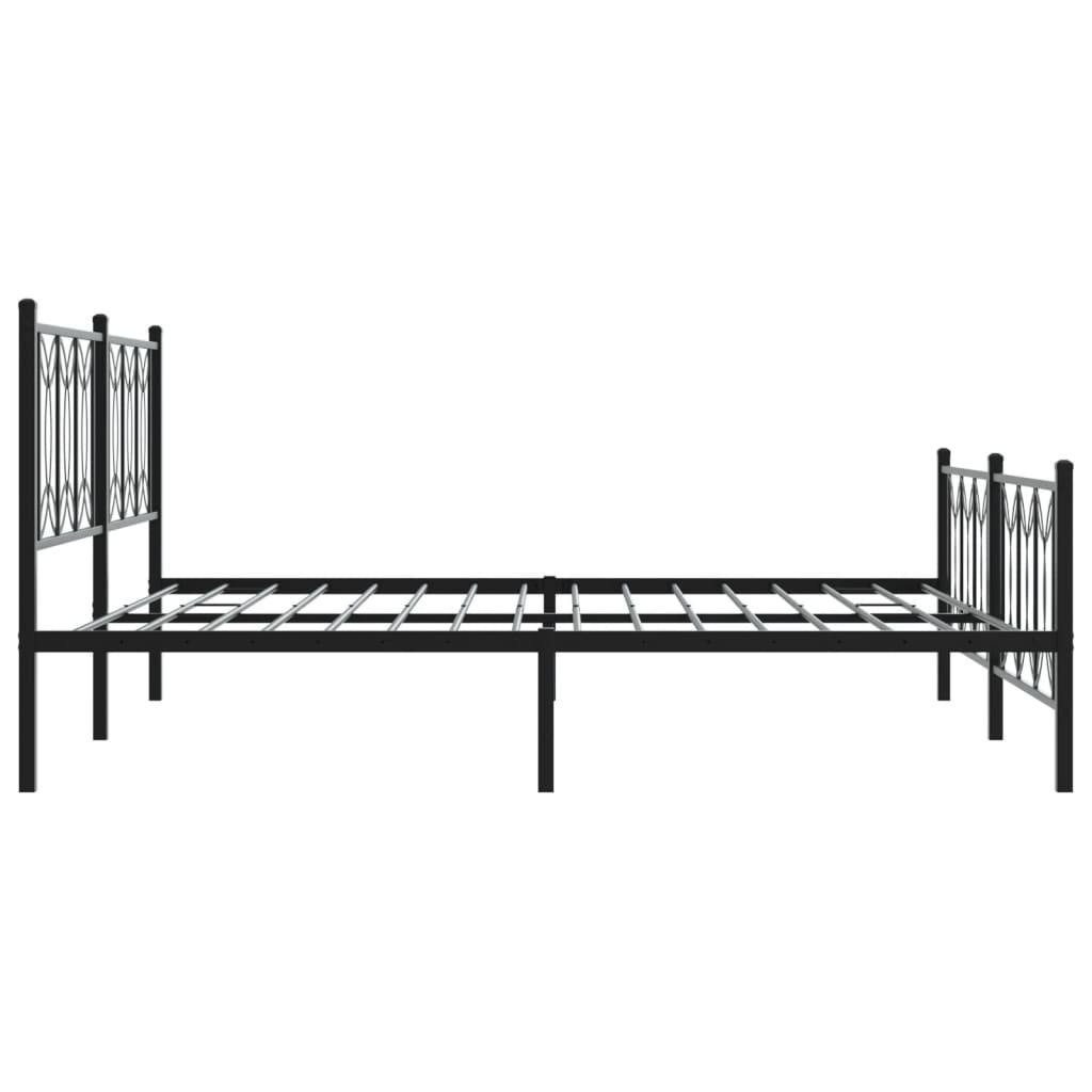 Cadre de lit métal avec tête de lit/pied de lit noir 183x213 cm - 5