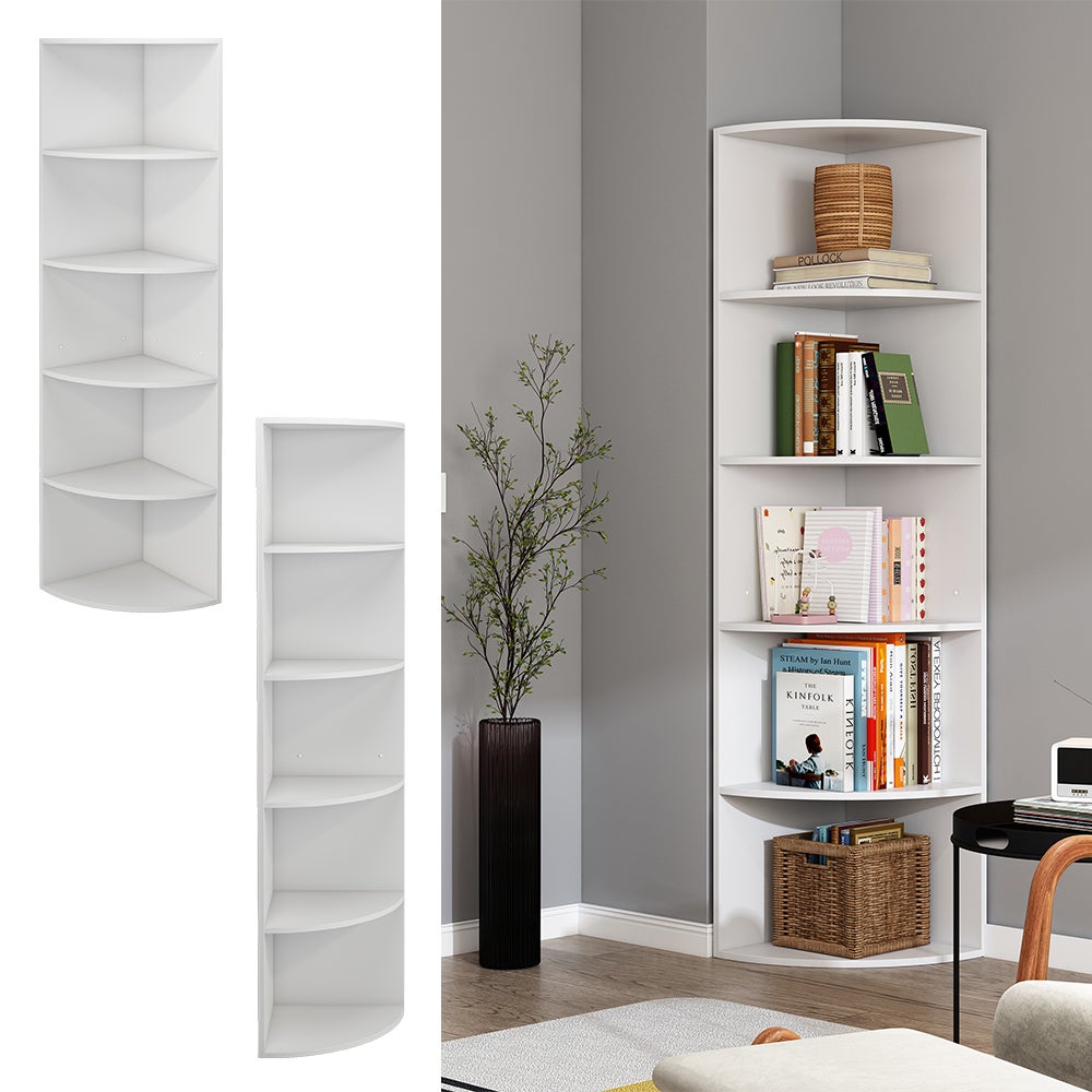 Vicco Étagère dangle Fabienne, Blanc, 40x180cm avec 5 compartiments - 2