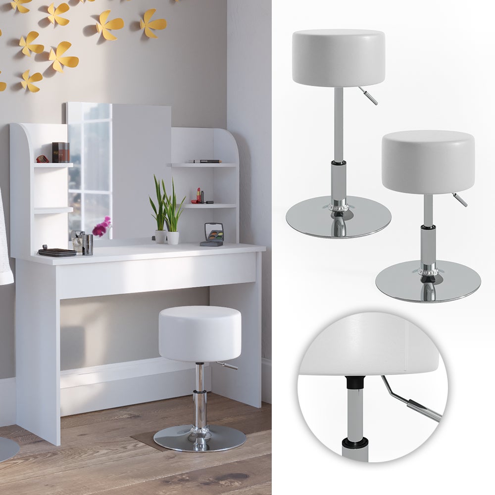 Vicco Stołek Design, Biały, 33.5 x 67 cm do toaletki - 2