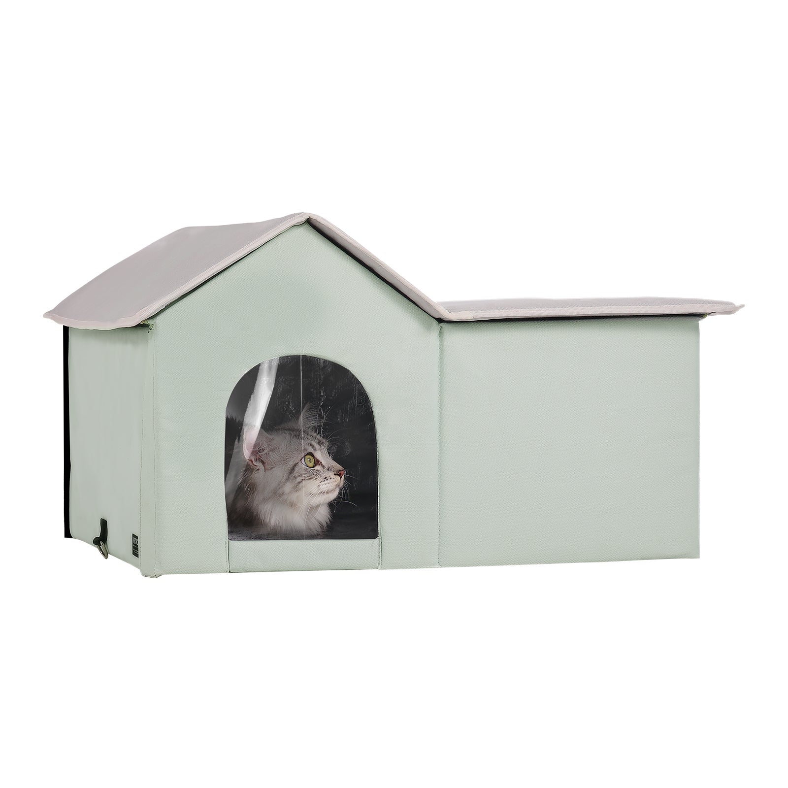 Domek dla kota Chatka dla kota w jaskini Ogrzewana 67x56x41cm Zielony (dł.) VEVOR