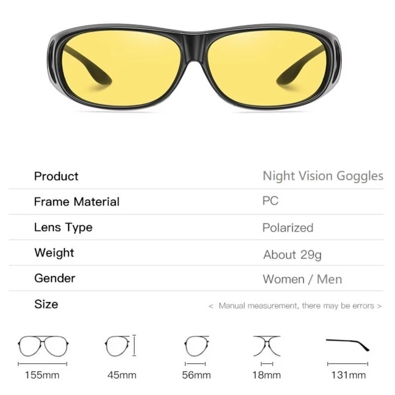 Lunettes de conduite de nuit - verres anti-éblouissement, polarisés, jaunes, protection UV400, améliorent la visibilité de nuit. - 2