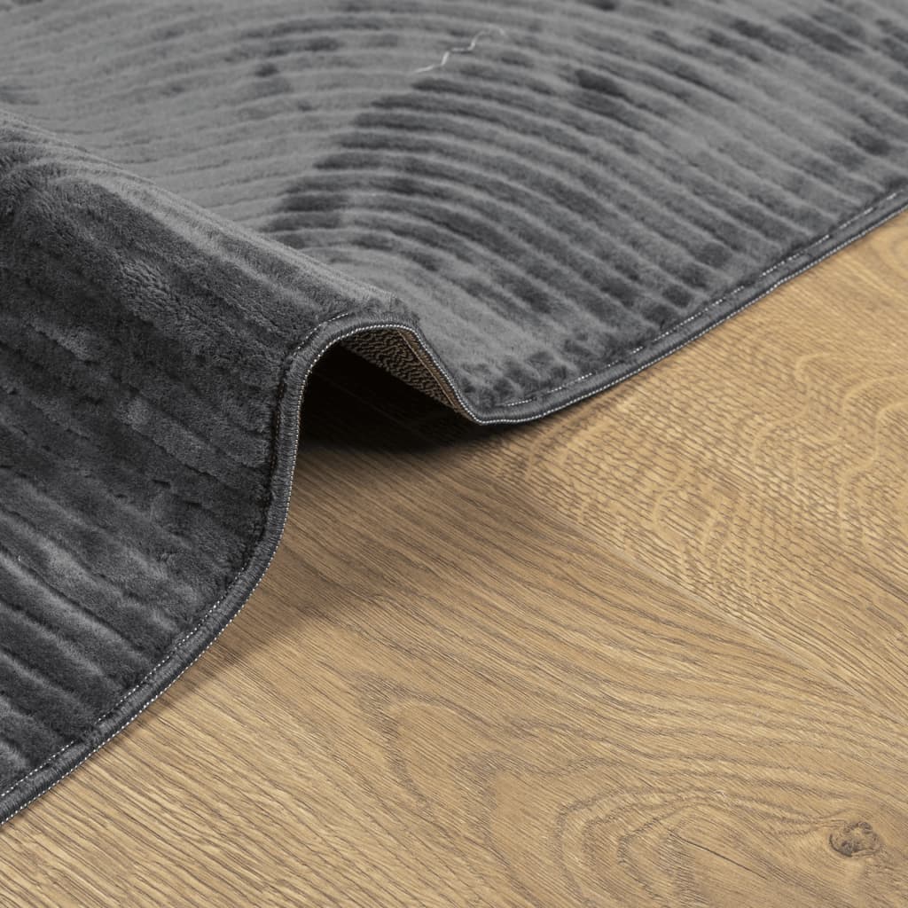 Tapis IZA poils courts style scandinave anthracite 120x170 cm - 6