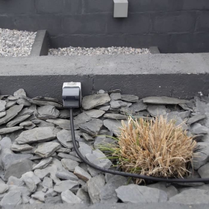 CHACON Set 3 mini prises exterieures On/Off - 3000W - FR + Telecommande - 7