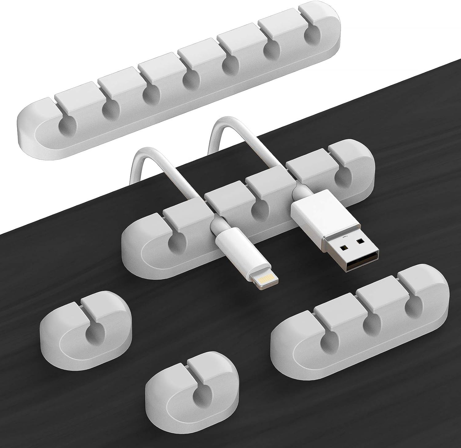 Leno Organizer Per Cavi – Clip E Supporti Per Gestione Cavi Su Scrivania – Porta Cavo Per Computer, Mouse E Ricarica – Multicolore