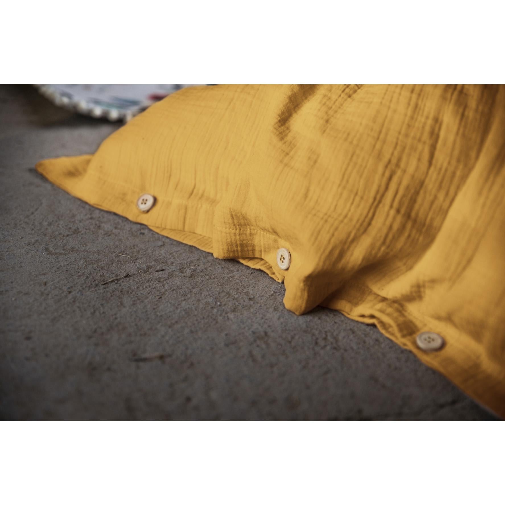 Housse de couette double gaze de coton 200 x 200 cm – GAÏA Safran - 2