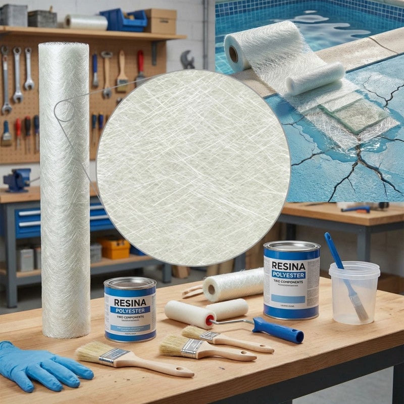 Fibre de verre MAT-300 3m2 (densité 300gr/m2). Maille en fibre de verre pour réparer tous types d'accessoires - 7