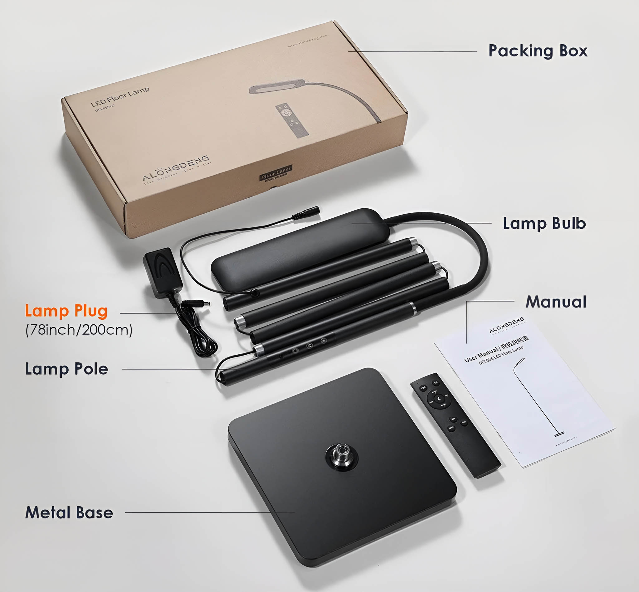 Lampe sur Pied LED 14W avec Télécommande - Col de Cygne Flexible, 3 Températures, Dimmable, pour Salon/Chambre/Bureau - 8