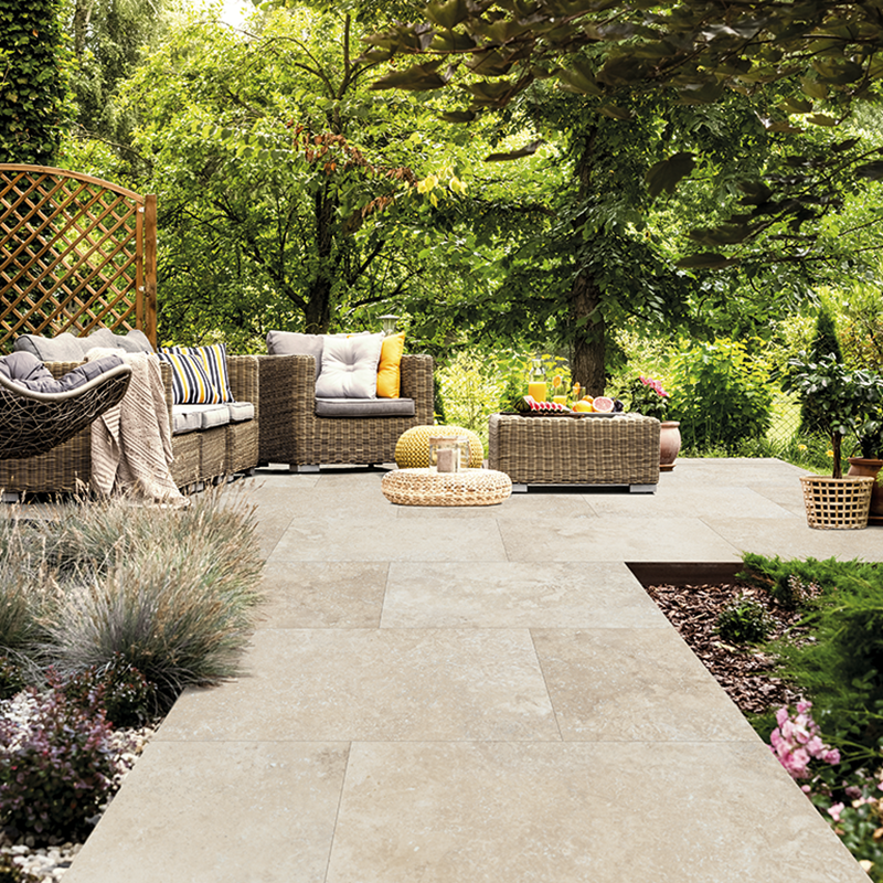 Carrelage Rectangulaire Imitation Travertin 60x90 Extérieur R11 - Travertino Rustic - 3