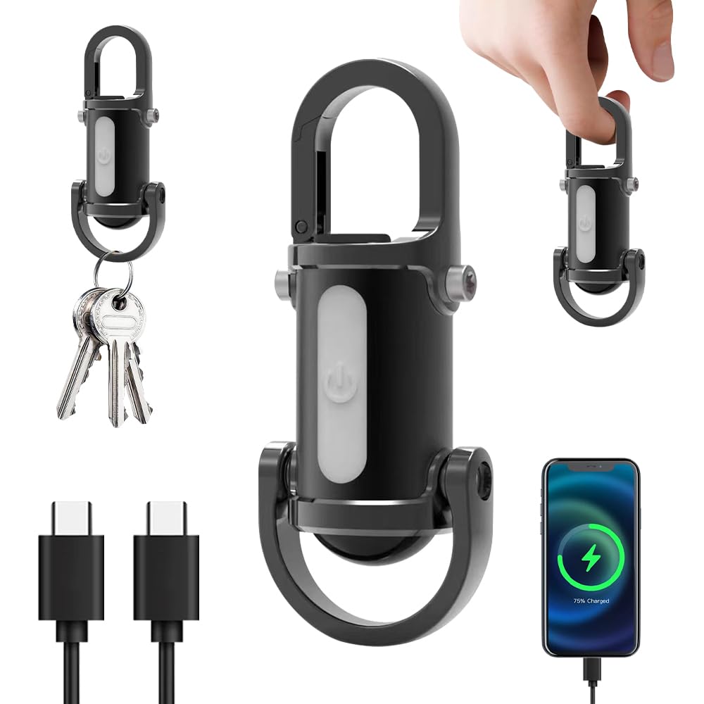 Mini Torcia LED Corpower 900 Lumen, Ricaricabile USB-C, 8 Modalità, Portachiavi, Base Magnetica E Clip, Impermeabile, Per Campeggio Ed Emergenza - 5