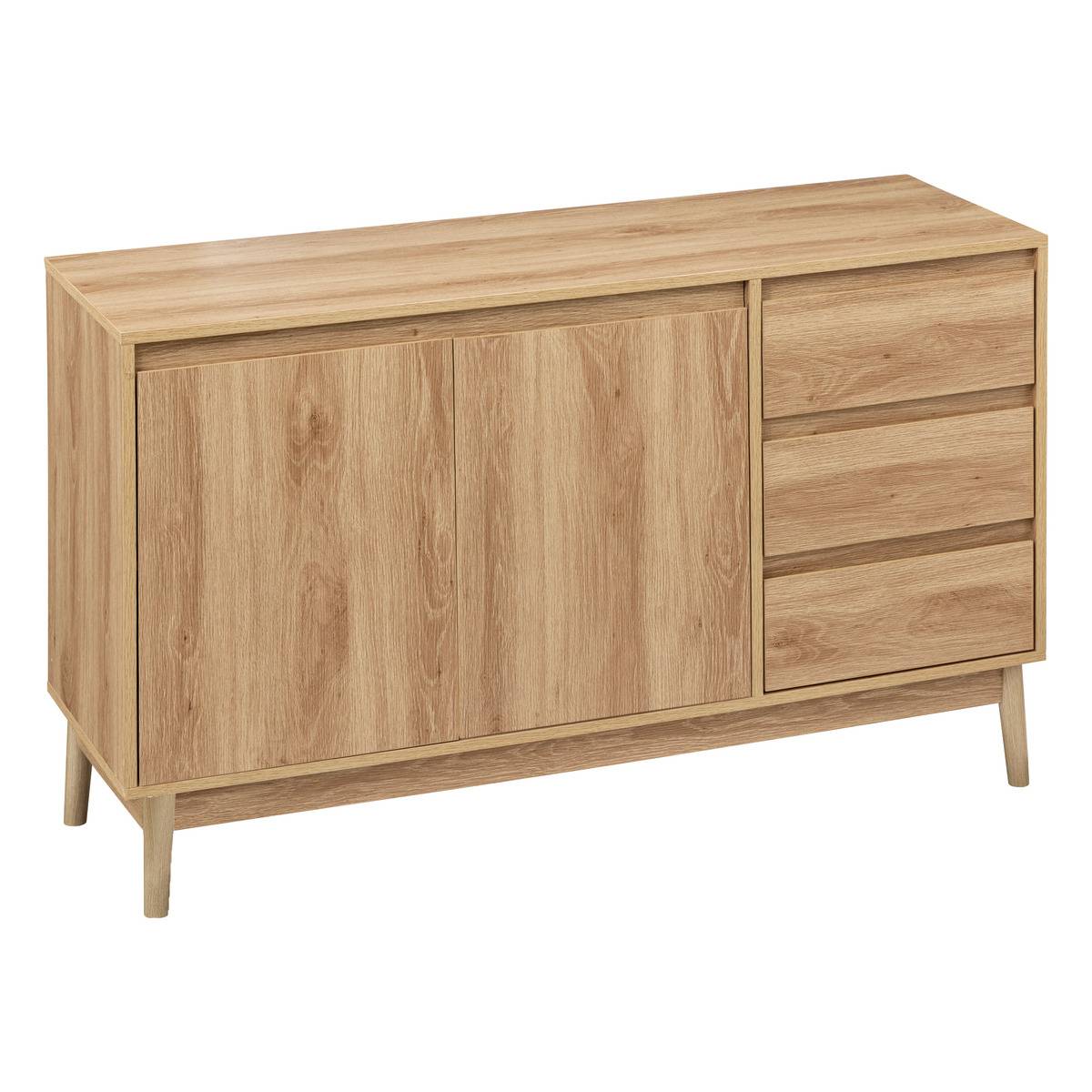Commode 4 Tiroirs 5five Effet Chêne Naturel Abana - Meuble Rangement Pratique