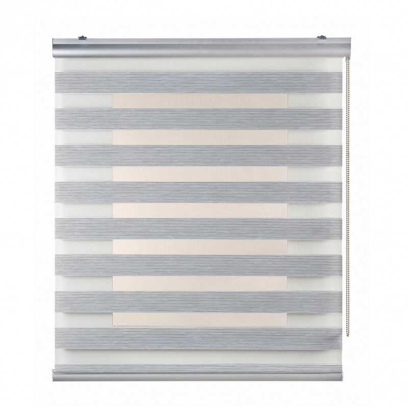 Estores noche y día premium, estor enrollable con acabados de aluminio premium gris, 120 x 250 cm