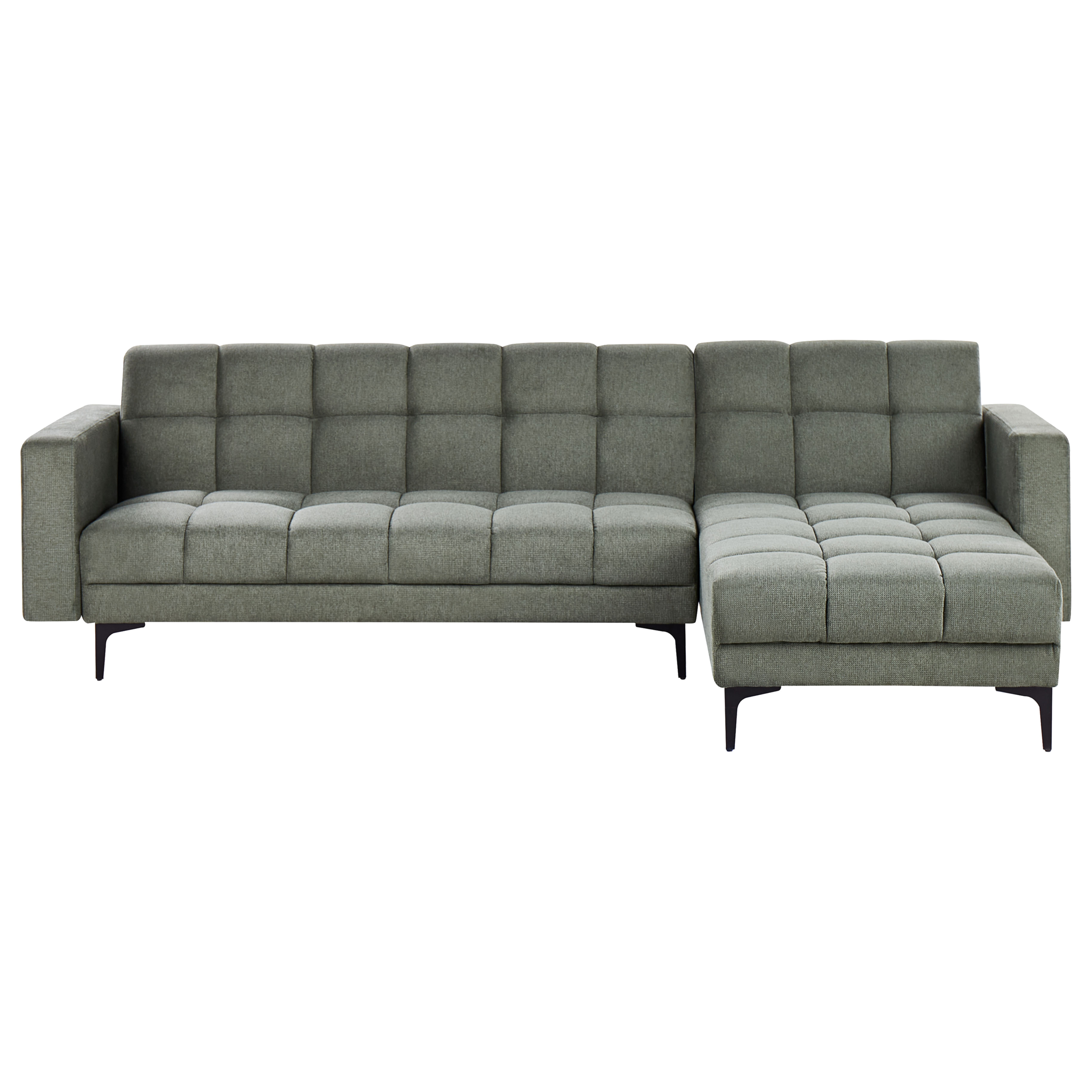 Canapé-lit d'angle modulable 4 places ALNES Tissu Vert foncé | Leroy Merlin