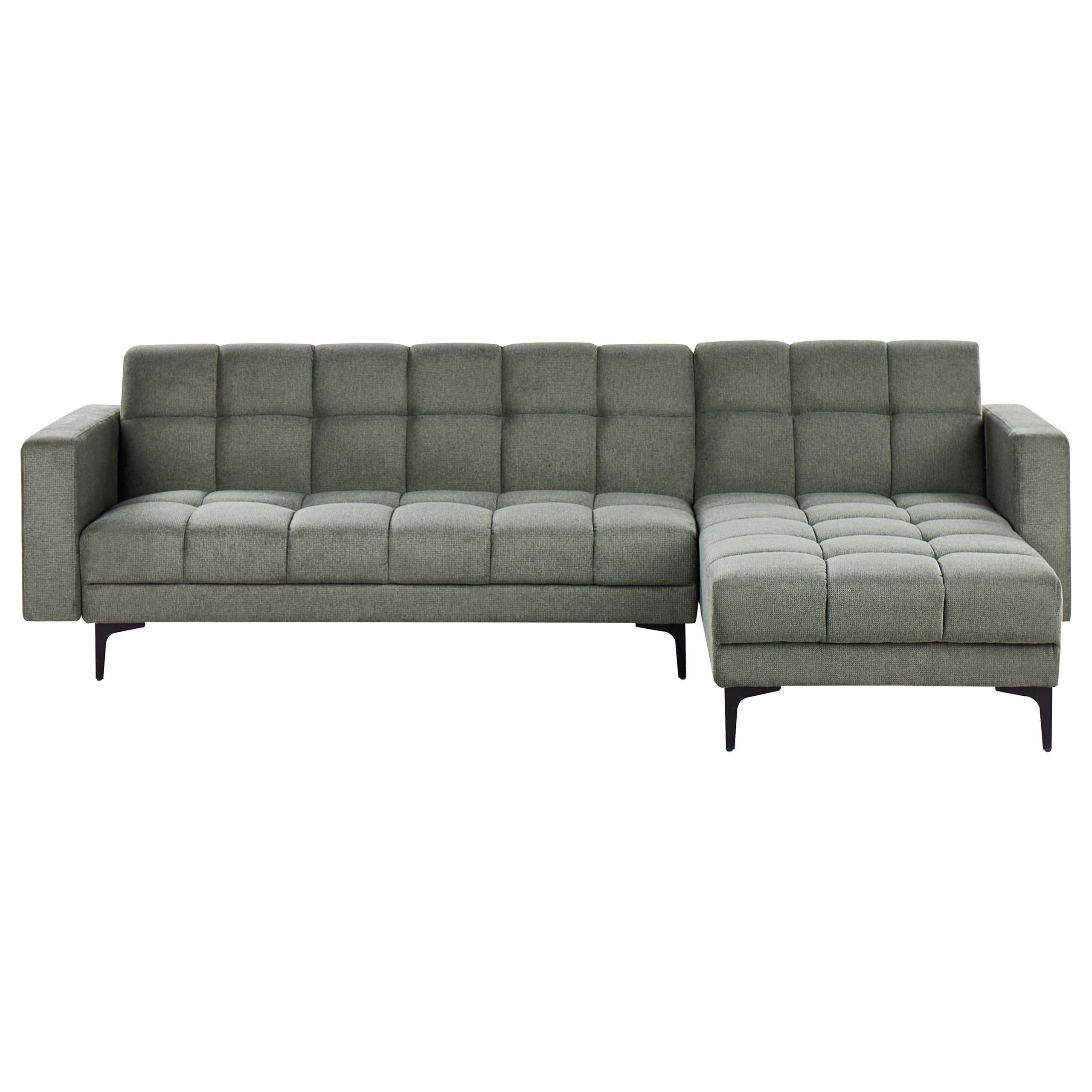 Canapé-lit d'angle modulable 4 places ALNES Tissu Vert foncé | Leroy Merlin