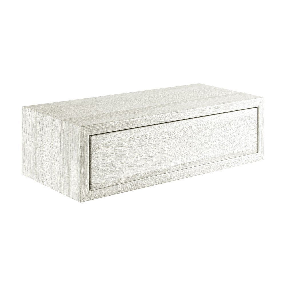 Caja Madera Blanca WILMA Caja De Madera Blanca WILMA Con 2 Compartimentos Y Estante Central - Ideal Para Cocina, Especias O Frutas Estanteria Madera Cocina 2 Cajones