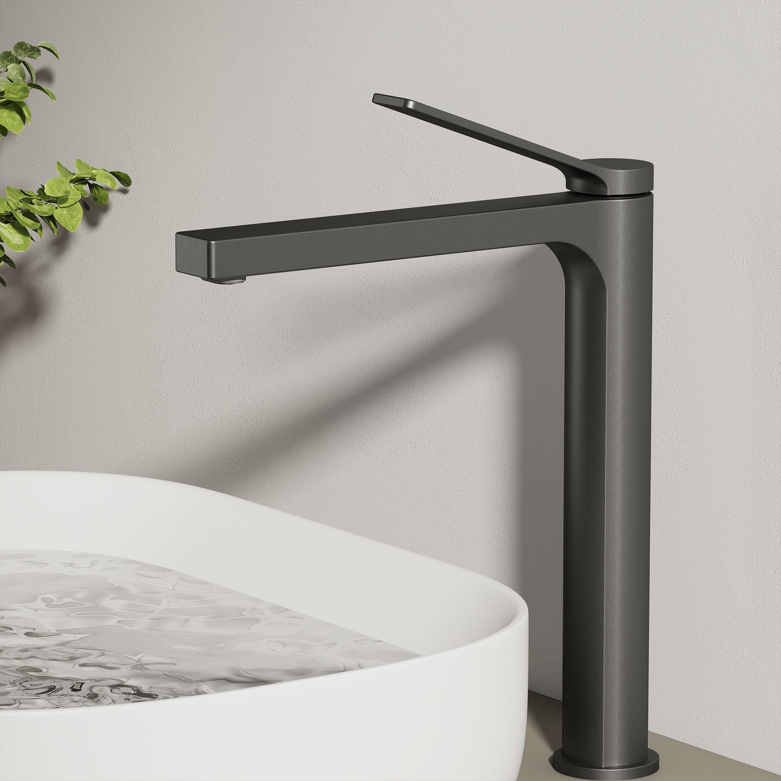 EMKE Bateria umywalkowa wysoka antracyt matowy 33.5 cm