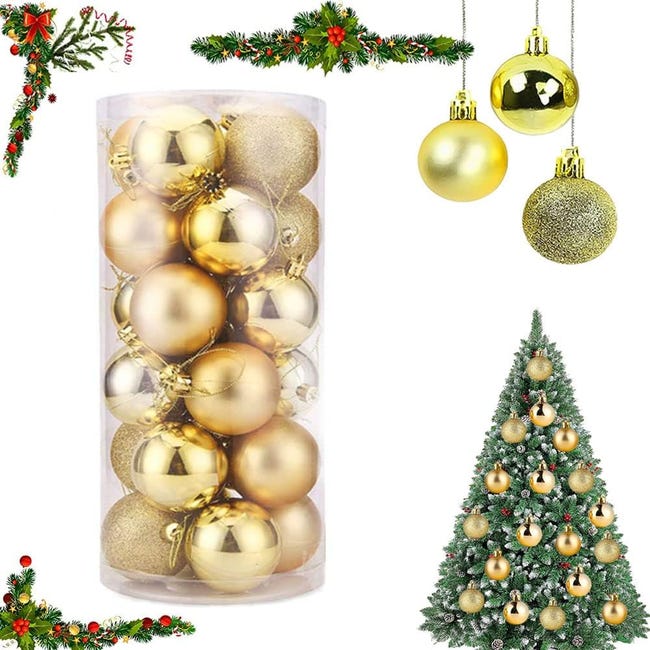 SER Lot de 135 Boules de Noël - avec Pointe d'arbre de Noël - en SER Lot de 135 Boules de Noël - avec Pointe d'arbre de Noël - en