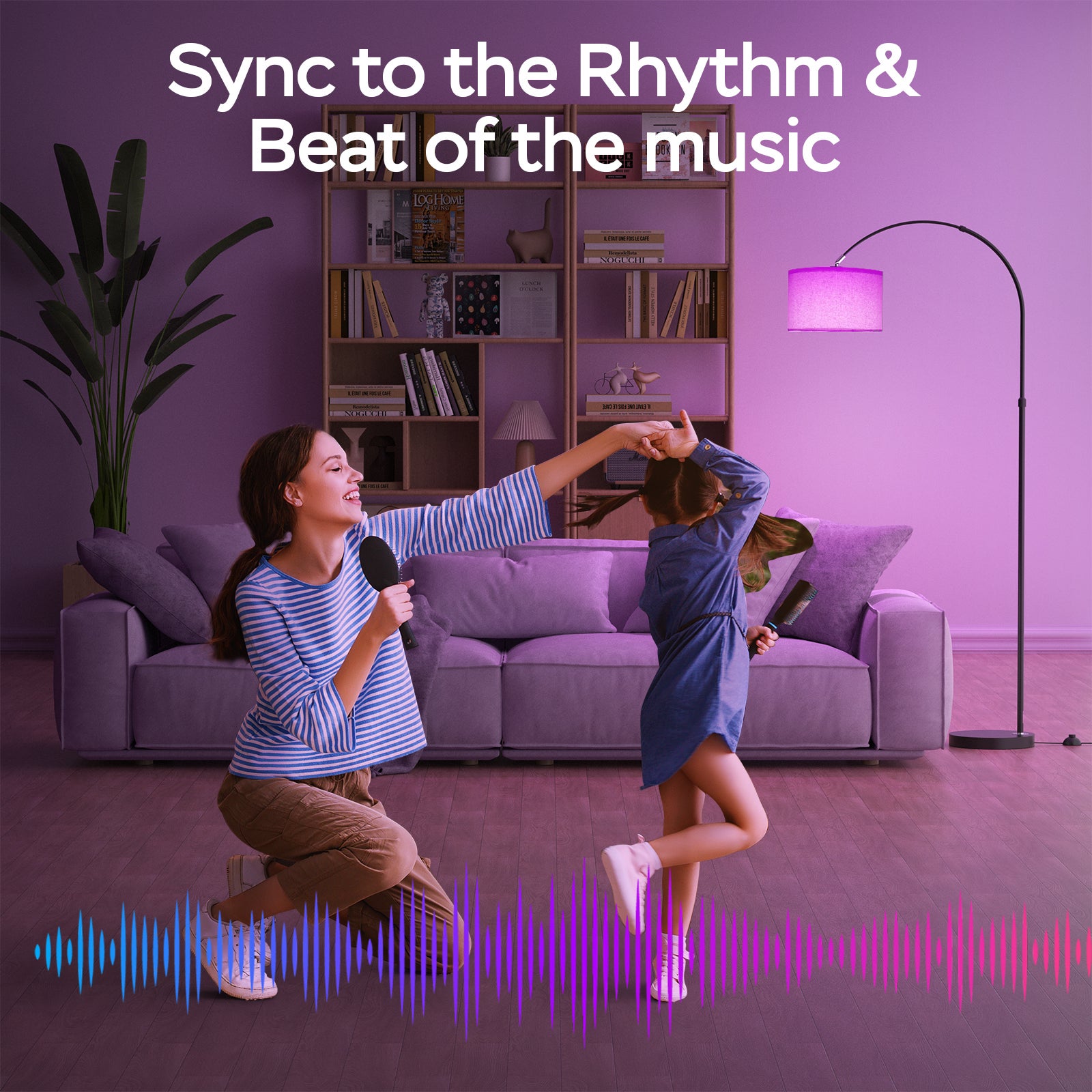 Lampada da terra solare, funziona con energia solare/USB, lampada da terra RGB dimmerabile, cambia colore, per feste/atmosfera festosa, nero 3000K - 8