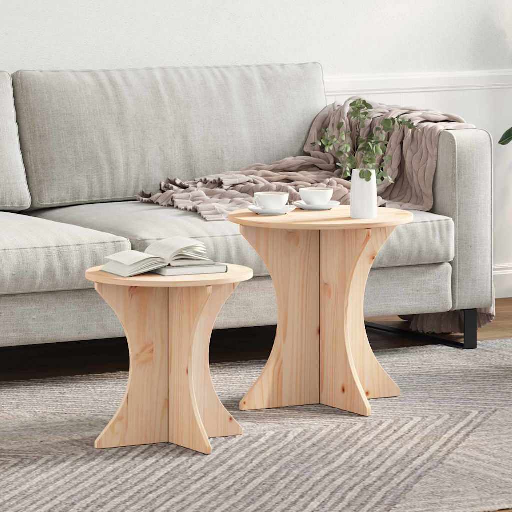Stolik kawowy 2 pcs Naturalny Lite drewno sosnowe vidaXL