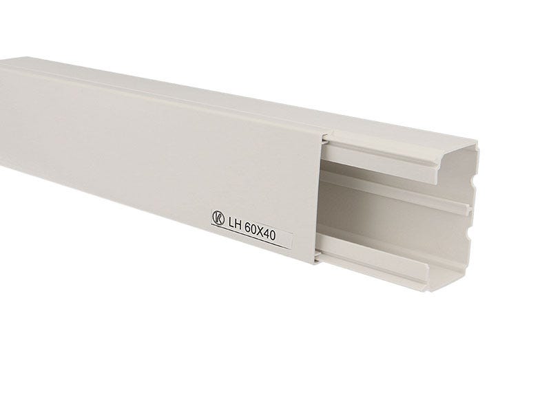 Lot 5 Goulottes Câbles Fente 40x60mm X 2m - Canalisation Organisation Câbles Gris
