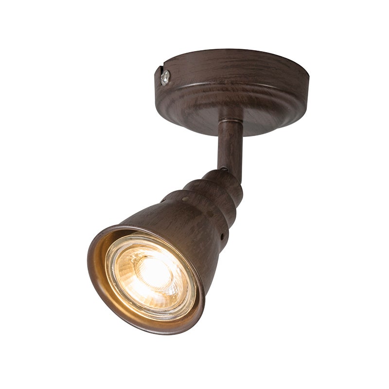 Plafon i kinkiety reflektor brąz rdzawy obrotowy i pochylny - Coney 1