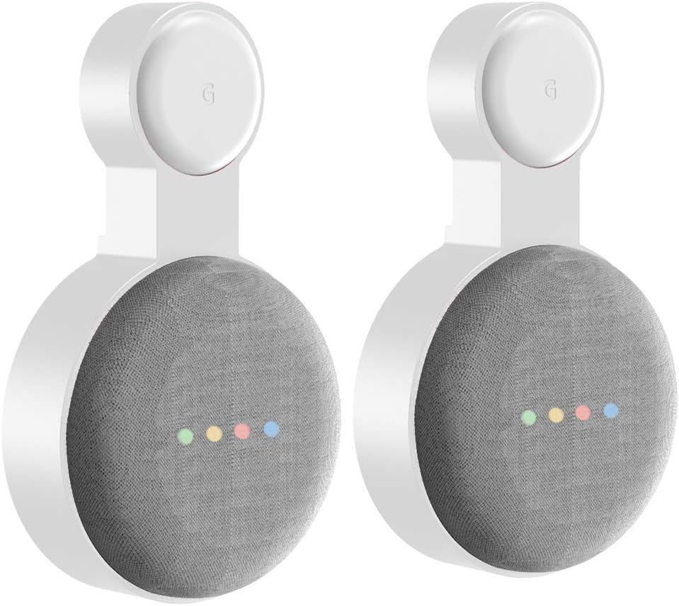 Uchwyt ścienny 2-drożny do głośnika Google NestMini, asystenta głosowego, osłona kabla, biały