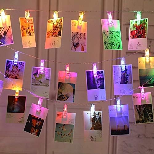 Przypinane lampki LED do wieszania zdjęć, notatek, kartek, notatek i innych przedmiotów (80 kolorowych diod LED zasilanych przez USB).