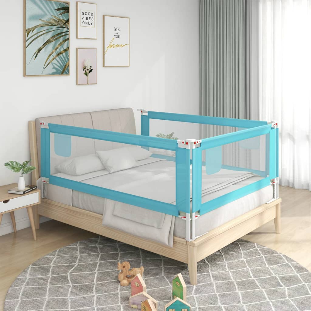 Maison exclusive - barandilla de seguridad cama de niño azul tela 200x25 cm
