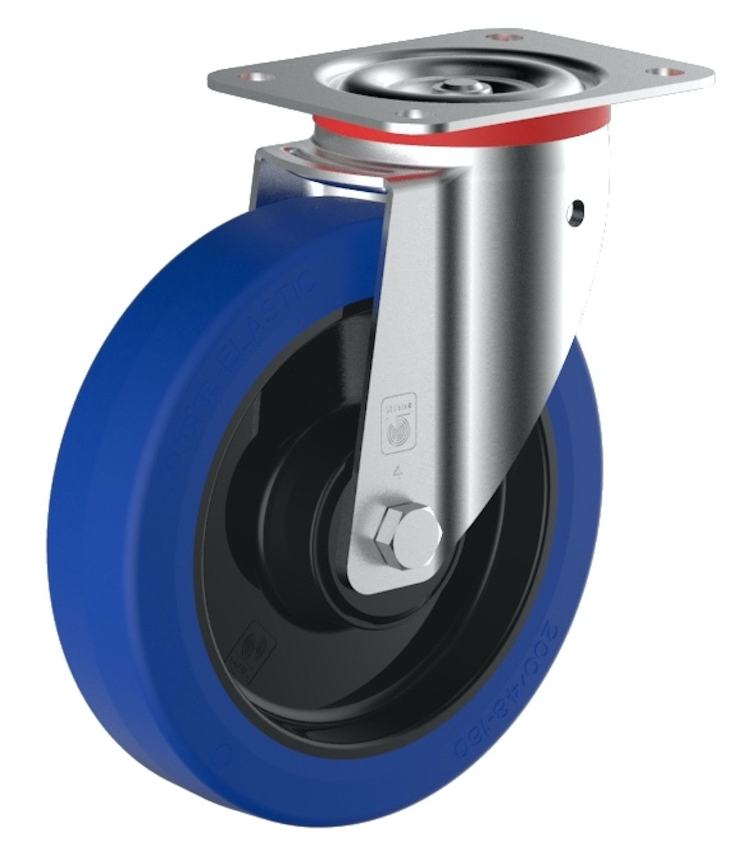 Roulettes Meuble Lot 4 Roulettes EASYROLL Bleu 100mm - Pivotantes Frein Et Fixes Caoutchouc 540kg Roulettes Meuble Atelier