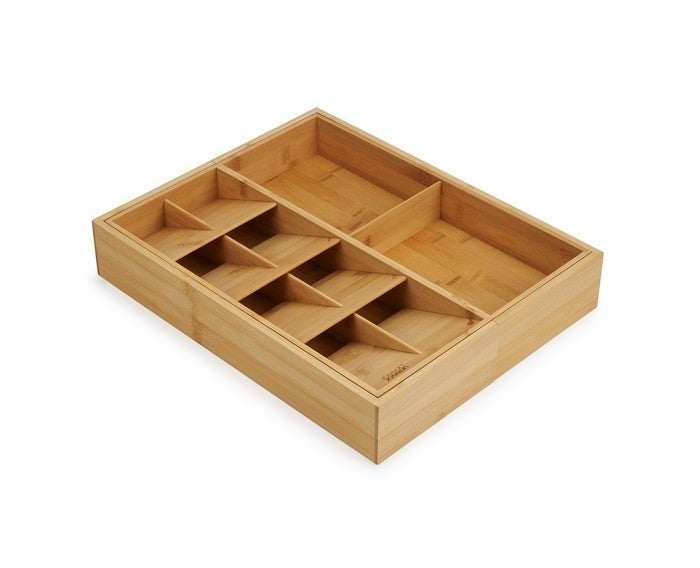 Organizzatore Per Posate Espandibile Per Cassetti Della Cucina – 6+2 Scomparti, Regolabile Da 33 A 56,9 Cm, Bianco