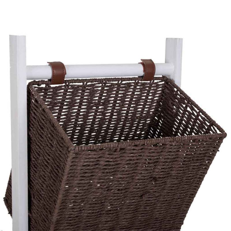 Porte-revues avec support en bois et trois paniers 37x27x115h - 8