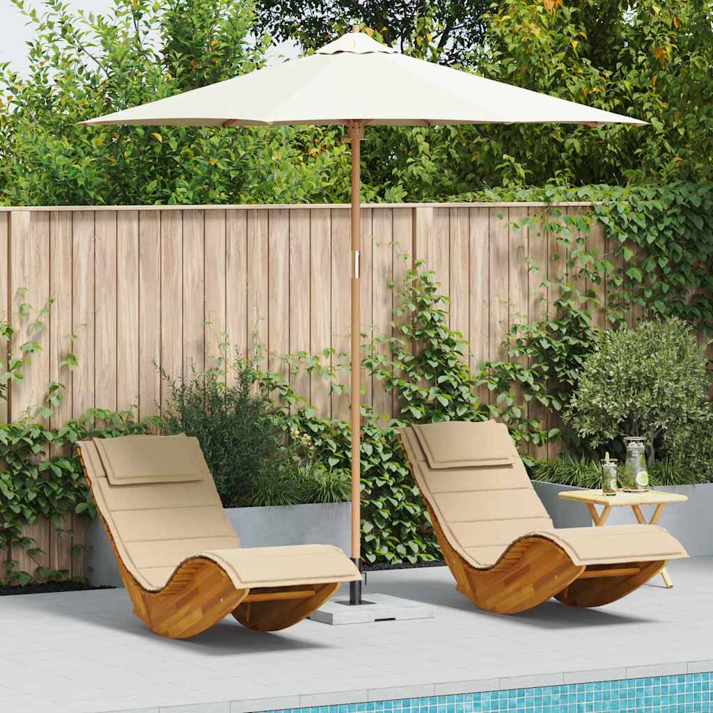 Sombrilla de jardín color blanco crema ø 270 x 260 cm bambú