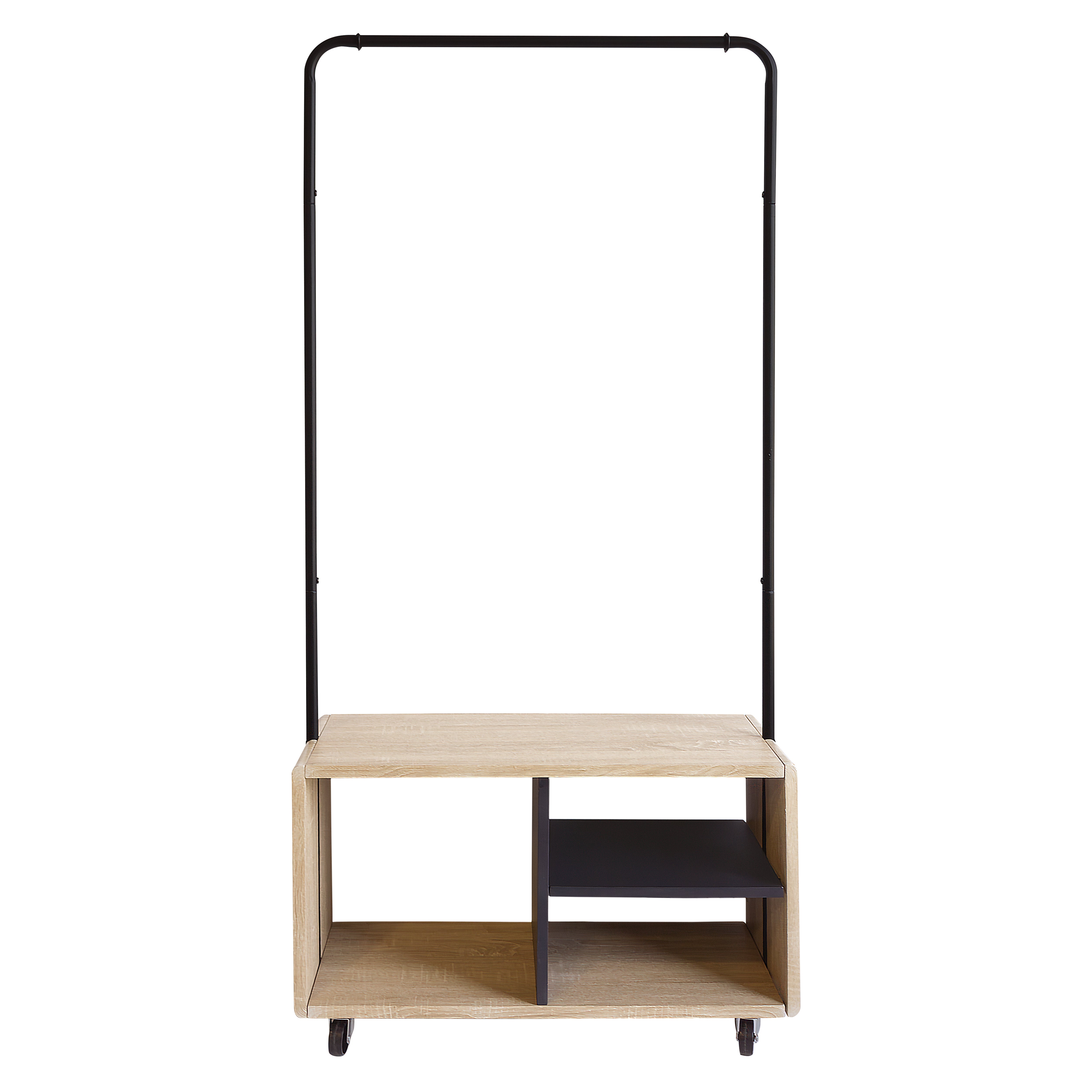 Lot De 2 Portants Vêtements Bois Et Métal KLEID - 120x200x50 Cm Chacun - 8 étagères Modulables - À Fixer Au Mur - 10